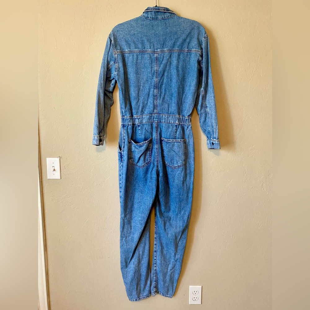 Mavi Eva Denim Jumpsuit Light Indigo Blue S - Picture 6 of 11